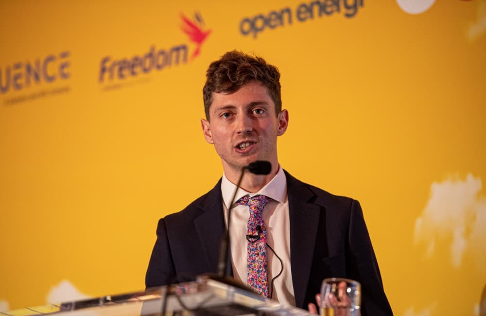 Oliver Kerr speaking at the Aurora Battery Conference 2019